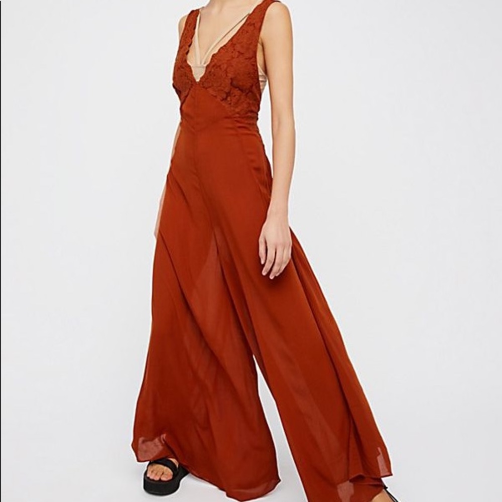 Free People Intimately Dahlia Wide Leg Romper